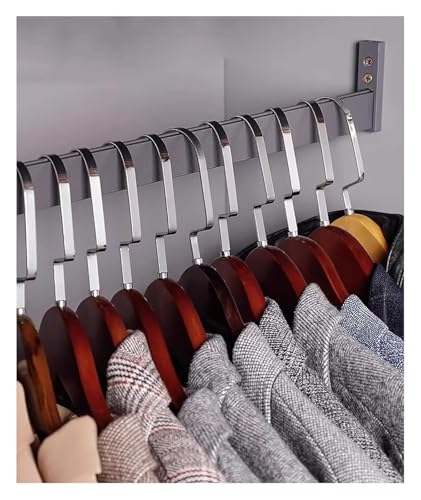 SFQEVHRZ Kleiderschrank Hanging Rods， Graue Kleiderstange zur Wandmontage aus Aluminiumlegierung, Kleiderstange for Kleiderschrank/Garderobe(38in/97cm) von SFQEVHRZ