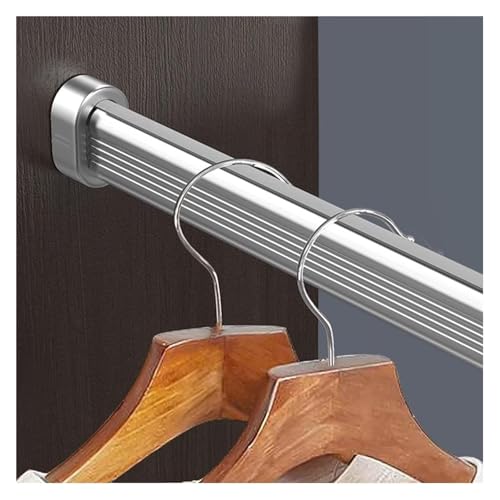 SFQEVHRZ Kleiderschrank Hanging Rods， Hochleistungs-Kleiderbügelstange for Kleiderschränke, 60, 50, 40 und 30 Zoll lang, kommerzielle Kleiderstangen aus Metall(Silver,50in/127cm) von SFQEVHRZ