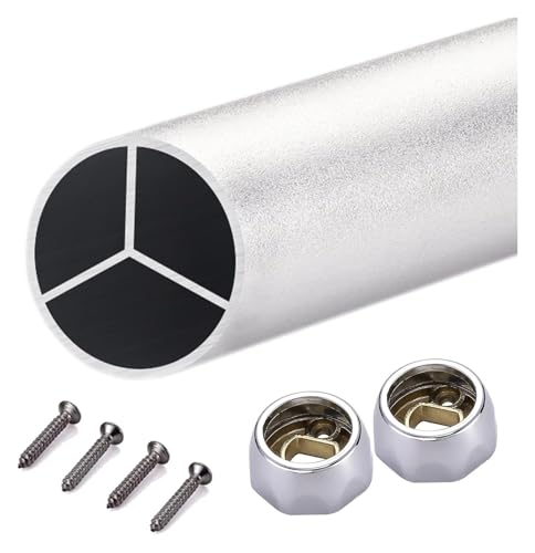 SFQEVHRZ Kleiderschrank Hanging Rods， Hochleistungs-Kleiderstangen aus Aluminium for den Schrank, 20 23 24 30 35 40 45 50 55 60 Zoll lang(Silver,50in/127cm) von SFQEVHRZ