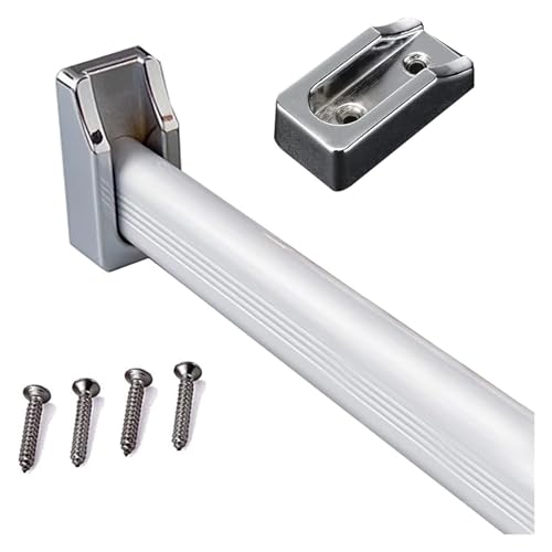 SFQEVHRZ Kleiderschrank Hanging Rods， Kleiderstange for Aufhängen von Kleidung, ovales Aluminium, Kleiderschrank-Rohr-Schrank-Organizer-System-Kit, Kleiderbügel zur Wandmontage(Silver,30in/76cm) von SFQEVHRZ