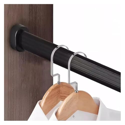 SFQEVHRZ Kleiderschrank Hanging Rods， Kleiderstange for die Wand, for schwere Kleidung, Kleiderstange for Kleiderschrank, 50 60 70 80 90 100 115 125 135 150 cm lang(Black,70cm/27.5in) von SFQEVHRZ