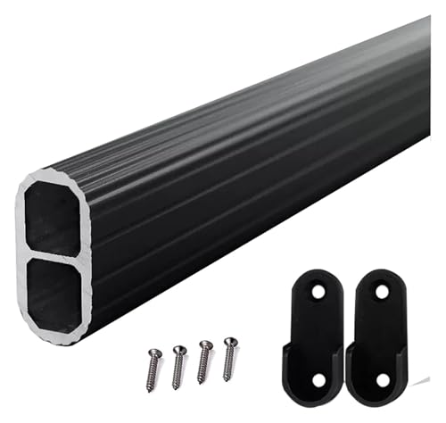 SFQEVHRZ Kleiderschrank Hanging Rods， Kleiderstangen aus Metall for Einschrauben, robuste Kleiderstange, 50,8 60,9 69,1 90,9 99,1 109,2 119,4 cm lang(Black,70cm/27.5in) von SFQEVHRZ
