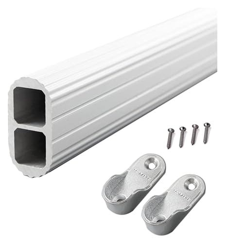 SFQEVHRZ Kleiderschrank Hanging Rods， Kleiderstangen aus Metall for Einschrauben, robuste Kleiderstange, 50,8 60,9 69,1 90,9 99,1 109,2 119,4 cm lang(Silver,120cm/47.2in) von SFQEVHRZ