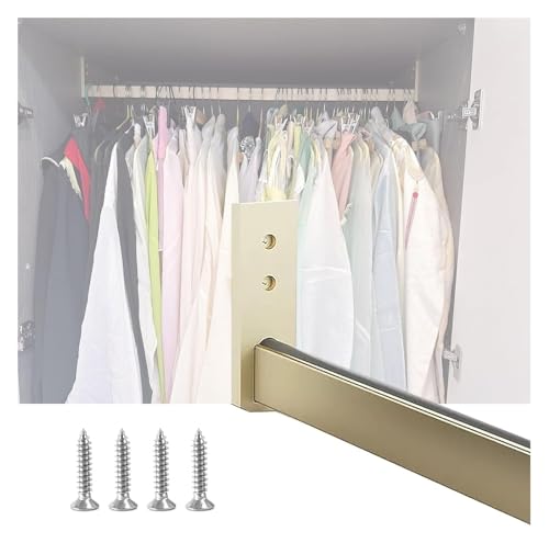 SFQEVHRZ Kleiderschrank Hanging Rods， Kleiderstangenrohr for Garderobe/Waschküche/Schuhschränke, Wandmontage, Kleiderstangen mit Endstützen, 3 mm dick(75cm/29.5in) von SFQEVHRZ