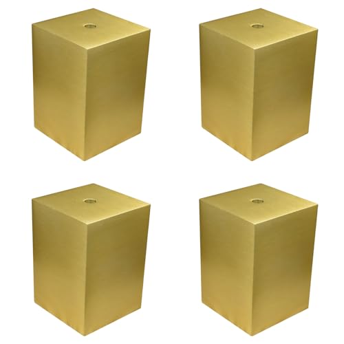 SFQEVHRZ Möbelverhöher, Goldene Stützbeine, Möbelerhöhungen aus Aluminiumlegierung, Betterhöhungen Metall, solide Sofaerhöhungen for Tisch, Couch, Stuhl, 4 Stück(4.5 x 4.5 x 5cm) von SFQEVHRZ