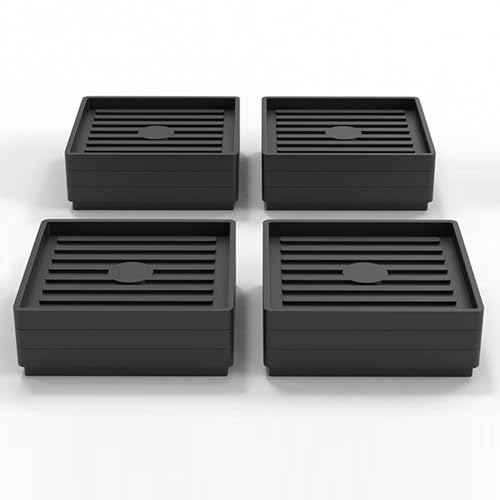 SFQEVHRZ Möbelverhöher, TPE-Möbelerhöhungen erhöhen die Höhe um 1/2/3 cm. Robuste Stützbeine. rutschfeste Möbelfüße for Bett, Tisch und Couch, 4 Stück(9 x 9 x 2cm) von SFQEVHRZ