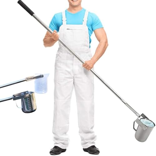 Teleskopischer Wasserprobenehmer Scoop， Edelstahlstab Kunststoff Schöpfkelle Pendel Becher Probenehmer Wasserprobenahme(Plastic,(1000ml)1.11m 3m/3.6ft 9.8ft) von SFQEVHRZ