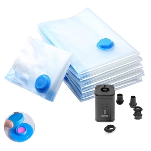 Vakuumbeutel, Vakuum-Aufbewahrungsbeutel, Versiegelungs-Kleider-Organizer, Kompressionspackung for Kleidung und Bettwäsche – Reisen(Air Pump Black,7pack) von SFQEVHRZ