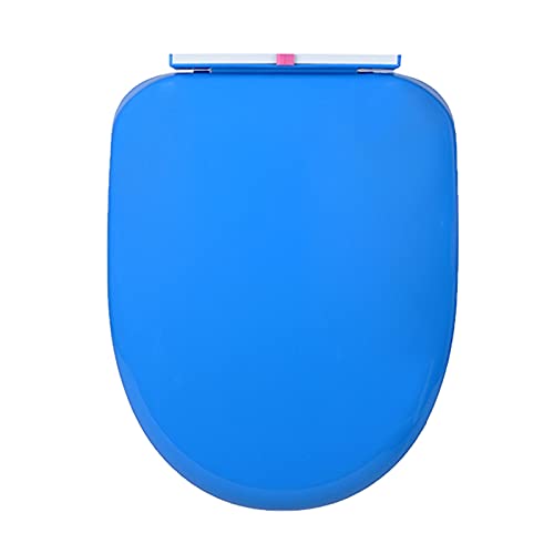 Weich schließende WC-Sitze Farbe: U-Typ, bequem, dick, belastbar bis zu 400 Pfund, leicht zu reinigen und zu installieren (Gelb, Rot, Grün, Blau, Lila)/Rot (Color : Blu) von SFQEVHRZ