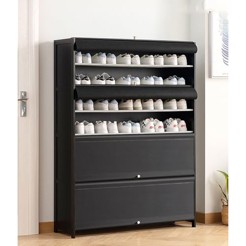 SFSLBFB Schuhschrank mit Tür, freistehender Schuhschrank, tragbarer Schuhregal-Organizer für Eingangsbereich, Badezimmer, Flur, Schrank, Wohnzimmer, Schwarz, 102 x 32 x 140 cm SFSLBFB Schuhschrank mit Tür, freistehender Schuhschrank, tragbarer Schuhregal-Organizer für Eingangsbereich, Badezimmer, Flur, Schrank, Wohnzimmer, Schwarz, 102 x 32 x 140 cm von SFSLBFB
