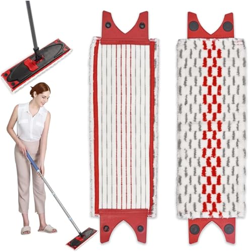 2 Stück Mop Besen Leicht,Bodenwischer Wischmopp Ersatzbezug,2in1 Mikrofaser Bezug,Bodenwischer Ersatzbezug,Xl Wischmopp Ersatzbezug,Für Flecken Entfernen,Boden Reinigen. von SFSSHUI