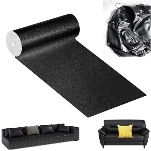 Leder Reparatur Set Kunstleder Selbstklebend,10 x 160cm Lederflicken Selbstklebend Kunstleder Reparaturset Schwarz,Für couch Autositz Sofa Möbel Leder Reparatur Jacken und Renovierung. von SFSSHUI