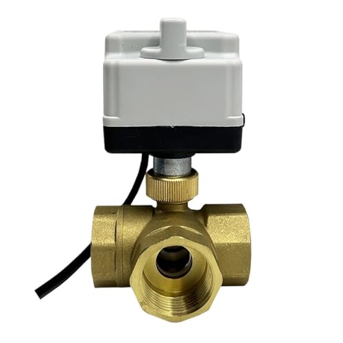 1/2'' 3/4'' 1'' 3 Way Brass Motorized Ball Valve With Manual Switch 220V 12V 24V Electric Ball valve Three-wire Two Control(1/2",24VDC_L TYPE) von SFTYPTCKU