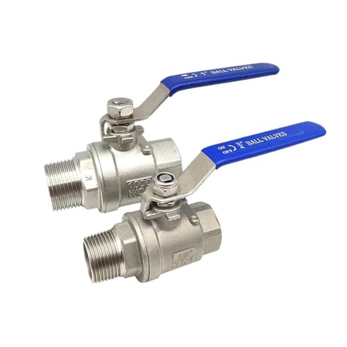 304 Stainless Steel Two Piece Ball Valve Male To Female Thread Two-way Inner To Outer Wire Manual Ball Valves Water Pipe Fitting(1/2") von SFTYPTCKU