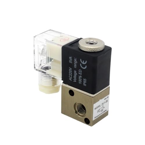 3V1-06 2 Position 3 Way Pneumatic Solenoid Valve Normally Closed 1/8 Pneumatic Control Valve DC12V 24V AC 110V 220V(3V1-06 AC220V) von SFTYPTCKU