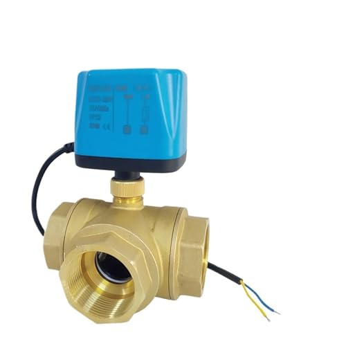 Motorized Ball Valve Three-Way T type/L type 2-wire Power-off reset 8 N·m Torque Brass 220V 110V 24V 12V AC/DC Electric(T TYPE_24VDC_NORMALLY OPEN) von SFTYPTCKU