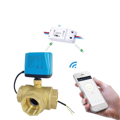 Tuya WiFi Smart Water Valve 3 Way Motorized Electric Ball Valve Smart Switch Timing Smart Life APP Alexa Alice Google Home(1-1/2",L type) von SFTYPTCKU