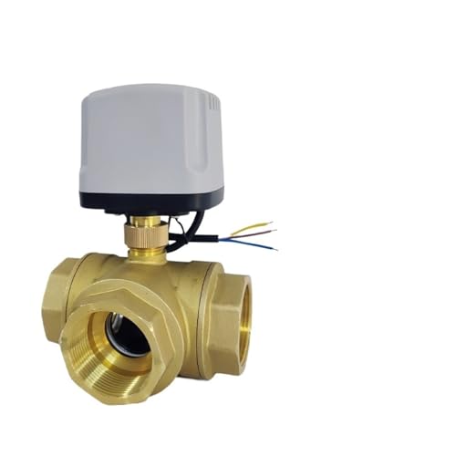 Waterproof Electric Ball Valve Brass Three-Way T/L type Three-Wire two-control Three-Wire one-control 220V 24V 12V Motorized(T TYPE_12VDC_CR02) von SFTYPTCKU