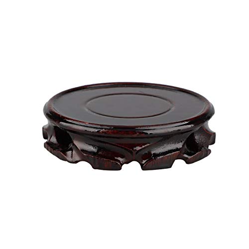 SFTYUFS 18 cm Vintage Runde Holzvase Fischschale Rosenholz Ständer Orientalischer Stil Ständer Aquarium Tischlampe Teekanne Sockel Stall Home Dekoration Display Ständer Braun von SFTYUFS