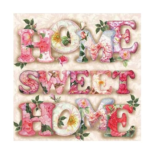 SFUSHOS Diamond Paitning Home Sweet 40x40 cm 5D Diamant Painting Home Diamond Painting Erwachsene Diamant Painting Bilder Erwachsene Diamant Malerei Home Sweet Malen nach Zahlen Mosaik Bilder von SFUSHOS