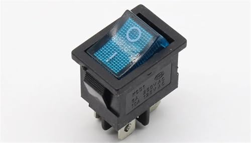 15 * 21mm LED Licht SPST 4PIN AUF/OFF G121 Boot Rocker Schalter 6A/250V 10A/125V 5Pcs(Blue) von SFYMORHE