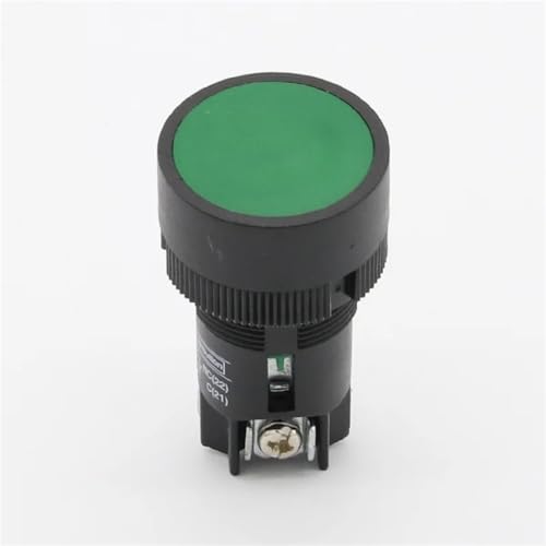 22mm Momentary Push Button Switch Rot Grün Blau Gelb Schwarz Weiß Normal Offen Normal Geschlossen 6Pcs(Green) von SFYMORHE