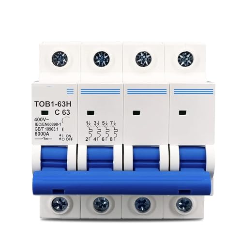 4P AC MCB TOB1-63 C Typ 230/400V~ 50HZ/60HZ 3A 6A 10A 16A 20A 25A 32A 40A 50A 63A 1Stk(4P 6A) von SFYMORHE