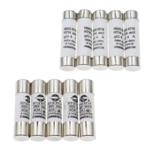 5 STÜCKE 10 * 38 Flinke Keramiksicherung 10X38 MM Sicherung 380 V 500 V 0.5A 1A 2A 3A 4A 5A 6A 8A 10A 16A 20A 25A 32A 40A RO15 RT18 RT14(380V,25A) von SFYMORHE