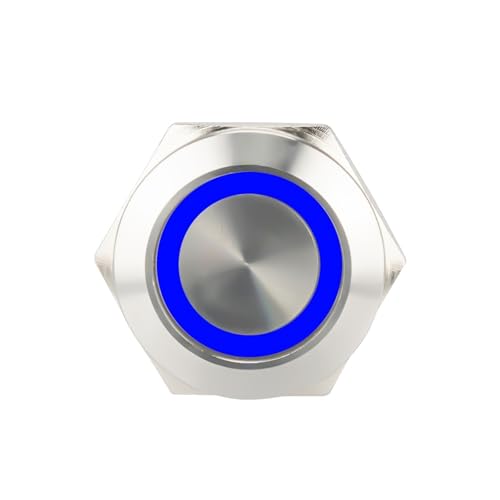 Bule Led 8mm 10mm Momentary Rast Push Button Switch LED 1NO Türklingel Momentanen Schalter 1Pcs(10mm,LATCHING_3-6V) von SFYMORHE