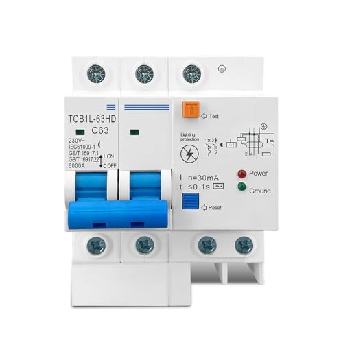 Fehlerstromschutzschalter Hauptschalter mit Überspannungsschutz RCBO MCB 1 Stk.(16a) von SFYMORHE