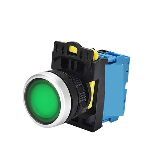 GRÜNE LED LA36M 22mm LED Momentary Locked Power Push Button Ein Aus Mit/ohne Fixierung 1Pcs(2NC,MOMENTARY_12-24V) von SFYMORHE
