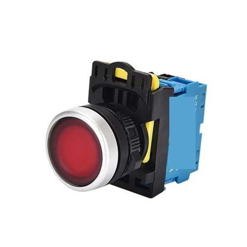 ROTE LED LA36M 22mm 10A LED Momentary Locked Power Push Button On Off Mit/ohne Fixierung 1Pcs(1NC,LATCHING_110V) von SFYMORHE