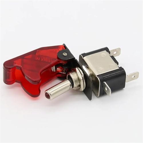 Rot 12V 20A Racing Auto Lkw Boot Abdeckung LED Push Button Rocker Kippschalter Control 1Pcs(Red) von SFYMORHE