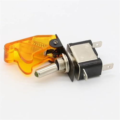 Rot 12V 20A Racing Auto Lkw Boot Abdeckung LED Push Button Rocker Kippschalter Control 1Pcs(Yellow) von SFYMORHE