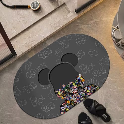 SFgFGfcghC Fußmatte für das Badezimmer, wasserabsorbierende Fußmatte für die Badewanne, Antirutschmatte für Toilettentür,b,40 * 60cm von SFgFGfcghC