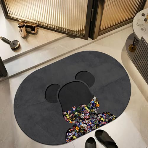 SFgFGfcghC Fußmatte für das Badezimmer, wasserabsorbierende Fußmatte für die Badewanne, Antirutschmatte für Toilettentür,b,50 * 80cm von SFgFGfcghC