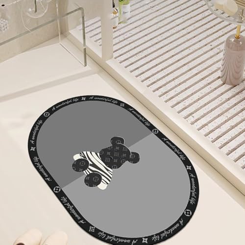 SFgFGfcghC Fußmatte für das Badezimmer, wasserabsorbierende Fußmatte für die Badewanne, Antirutschmatte für Toilettentür,b,60 * 90cm von SFgFGfcghC