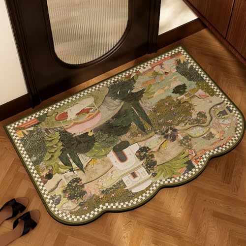 SFgFGfcghC Halbkreisförmige Fußmatte für das Badezimmer im antiken Stil, saugfähige Fußmatte, rutschfeste Matte, Teppichauflage,50 * 80cm SFgFGfcghC Halbkreisförmige Fußmatte für das Badezimmer im antiken Stil, saugfähige Fußmatte, rutschfeste Matte, Teppichauflage,50 * 80cm von SFgFGfcghC