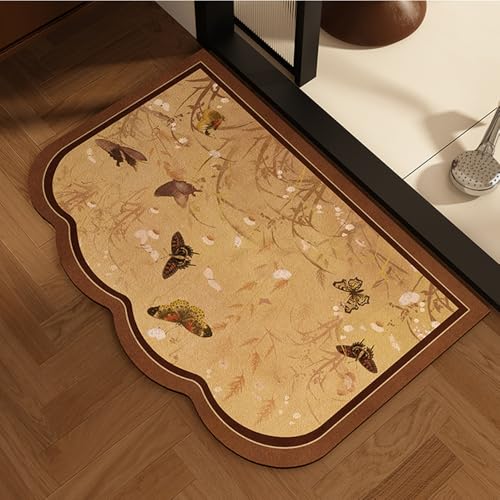 SFgFGfcghC Halbkreisförmige Fußmatte für das Badezimmer im antiken Stil, saugfähige Fußmatte, rutschfeste Matte, Teppichauflage,60 * 90cm SFgFGfcghC Halbkreisförmige Fußmatte für das Badezimmer im antiken Stil, saugfähige Fußmatte, rutschfeste Matte, Teppichauflage,60 * 90cm von SFgFGfcghC