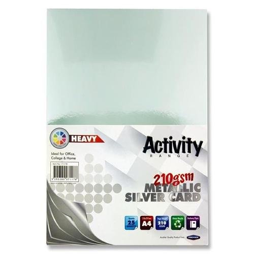 SG Education PR 71178 Aktivitätskarte, 210 g/m², A4, 25 Blatt, silber metallic von SG Education
