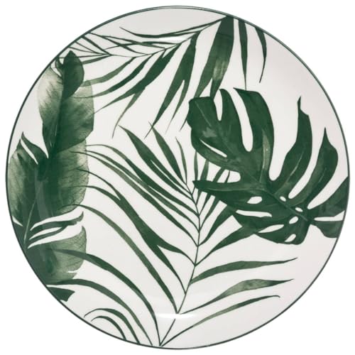 Secret de Gourmet - Set aus 6 flachen tellern "palme" d26cm grün von SG Secret de Gourmet