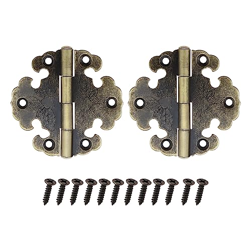 SG Store 10 Stück Antik-Bronze Scharniere Dekoratives Scharnier für Holzkiste Schublade Schrank Tür Schmuckschatulle Möbelbeschläge Inklusive Schrauben 66 X 66 mm von SG Store