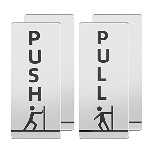 SG Store 2 Paar Push/Pull Türschilder aus Acryl Erinnerungs-Türaufkleber Selbstklebend Wasserdicht Vertikaler Stil für Restaurant Bar Hotel Café 12 X 5 X 0,25 cm von SG Store
