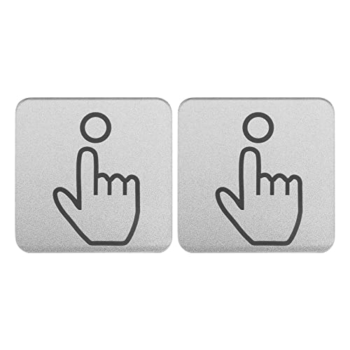 SG Store 2 Stück Acryl-Türklingelschild Selbstklebender Ringglockenaufkleber Wasserdichtes Türklingeletikett Zubehör für Zuhause Büro 6x6x0,25cm Silber von SG Store