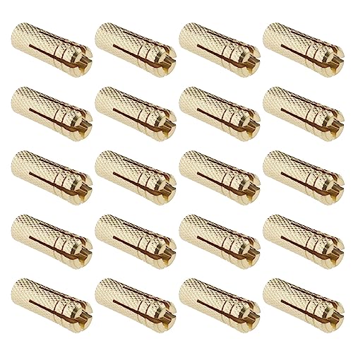 SG Store 20 Stück M6 Tropfen in Anker Messing Wandanker Expansion Bolt Hülse Messing Stecker Verschluss Hardware für die Verankerung in Beton Vollziegel von SG Store