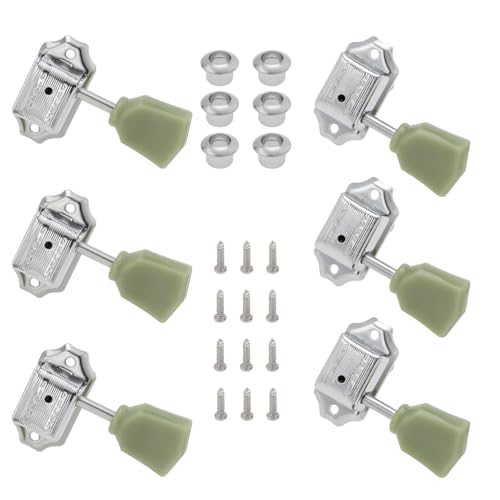 SG Store 6 Stück WJ44 Vintage Stimmwirbel 3L3R Stimmwirbel Set 1:15 Verhältnis Lock Saiten-Stimmschlüssel für Gitarren mit 8 mm Kopfplattenlöchern (Chrom) von SG Store