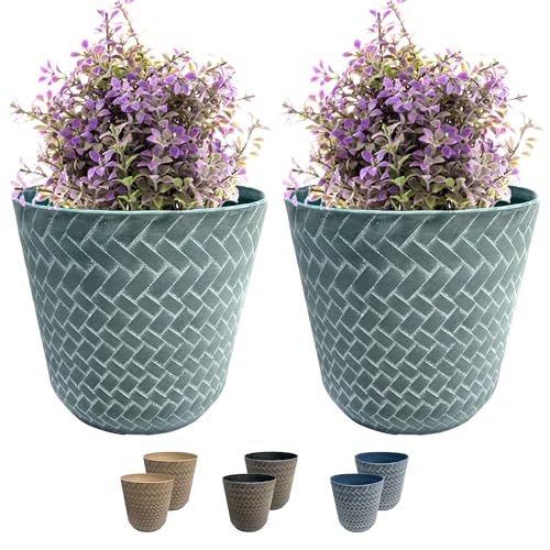 SG Traders Nantucket Pflanzkübel - Große Blumentöpfe für den Garten im Freien, elegantes Design, vielseitige Töpfe zur Verschönerung Ihres Außenbereichs (2 Stück) von SG Traders