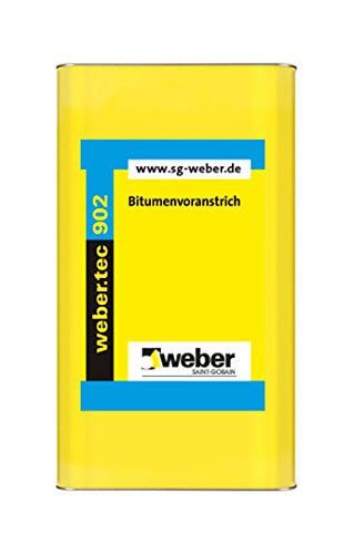 weber.tec 902 – Bitumenvoranstrich, 12 L | Grundierung unter Bitumenbahnen und lösemittelhaltige Bitumenmasse | Bitumengrundierung – Teergrundierung von SG weber