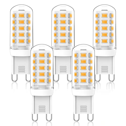 SGEPLED G9 LED Lampe Kaltweiß 6000K, 4WLED Leuchtmittel Replacement for Halogen Lamp G9 40 W 33 W,9 Glühbirne 425 lm, Kein Flackern, Nicht dimmbar, Enegiesparende G9 kleine Birne, 5er Set von SGEPLED