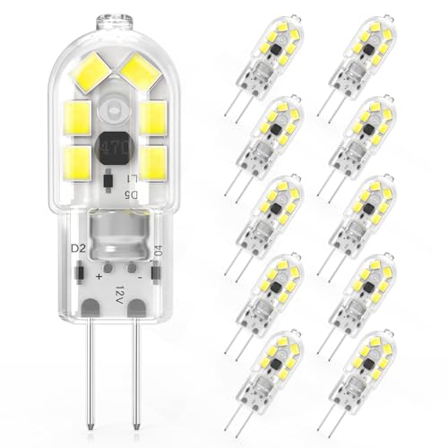 SGEPLED G4 LED Lampe 2W Kaltesweiß 6000K 185lm COB Glühbirnen Ersatz für G4 10W 20W Halogenlampen, 12V AC/DC, 360° Abstrahlwinkel, Kein Flackern G4 LED Leuchtmittel Birne, Nicht Dimmbar,10er Pack SGEPLED G4 LED Lampe 2W Kaltesweiß 6000K 185lm COB Glühbirnen Ersatz für G4 10W 20W Halogenlampen, 12V AC/DC, 360° Abstrahlwinkel, Kein Flackern G4 LED Leuchtmittel Birne, Nicht Dimmbar,10er Pack von SGEPLED